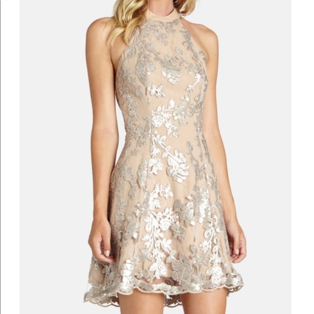 Fit and flare floral lace dress